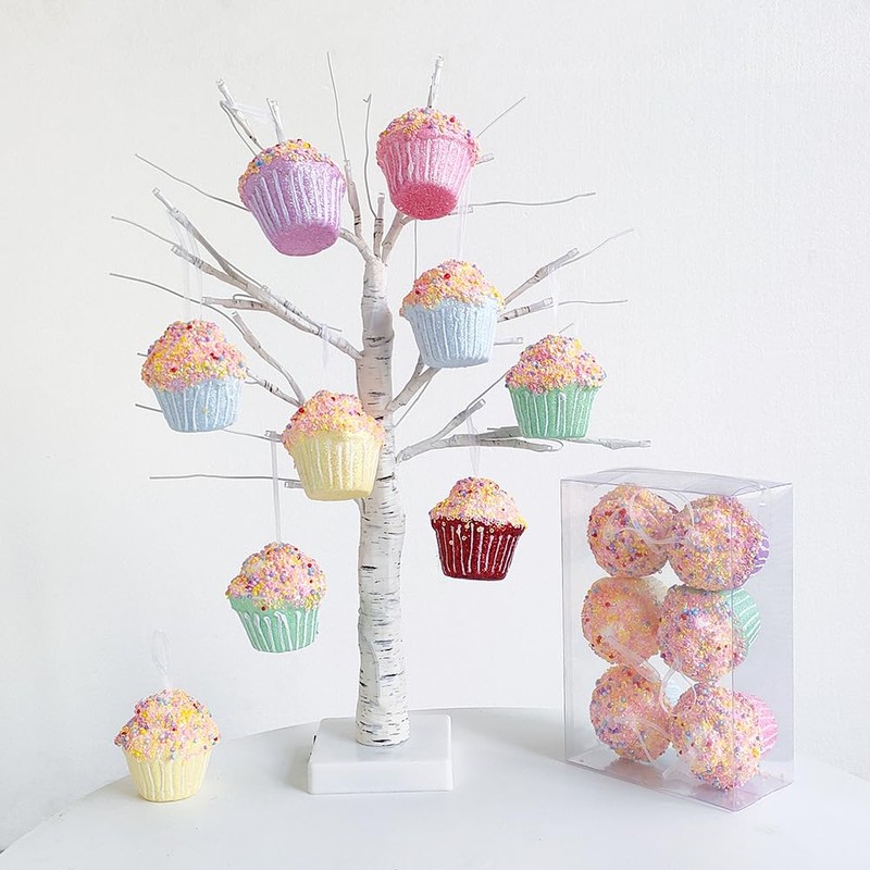 6 Pack Christmas Easter Cupcake Ornaments Christmas Easter Tree Hanging