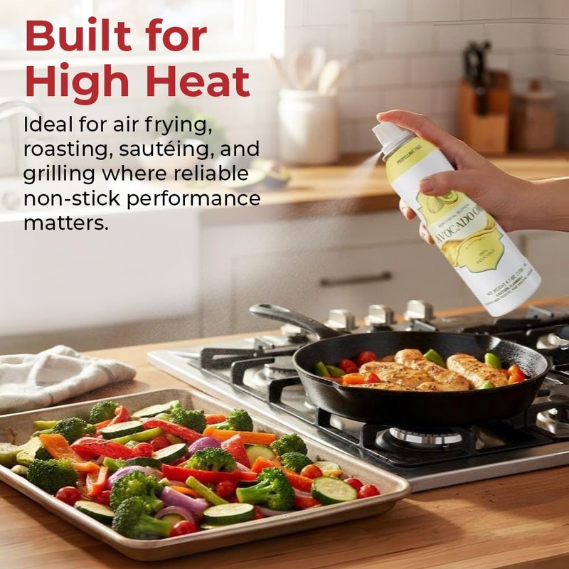 Avocado Oil Non-Stick Cooking Spray, 3-Pack, No Propellants, Baking, Grilling