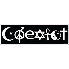 Gear Tatz - Coexist (Black) - Inspirational - Bumper Sticker - 3 x 10 inches - Professionally Made in The USA - Vinyl Decal (Vinyl, X1) (Magnetic, X10)