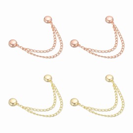 QUARKZMAN Pack of 4 Magnetic Clothes Clips Round Clothes Clips with Chain Clothes Clips Multifunctional Hijab Magnets for Thin Clothes Scarves Trouser Legs Brooch