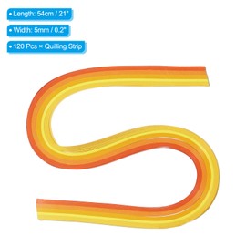 PATIKIL 120pcs Rainbow Quilling Strips Paper 3/16"(5mm) 21" Origami Paper Quilling Strip for Art DIY Hand Craft Christmas, Gradient Yellow