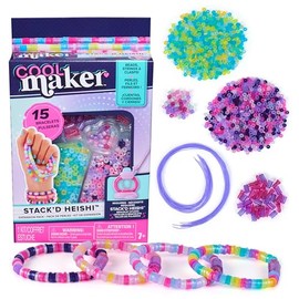 Cool Maker, Kit de expansión Stack’d Heishi, kit para hacer pulseras con más de 1300 cuentas, sirve para hacer 10 pulseras, juguetes de manualidades para niños y niñas a partir de 7 años