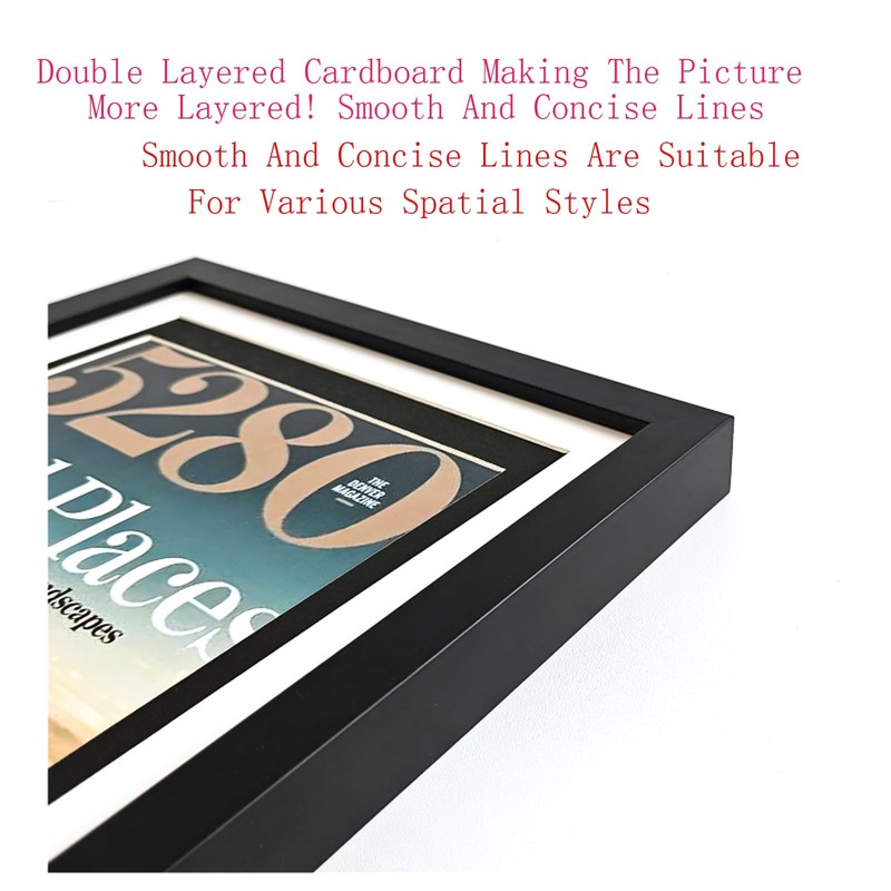 CHUNHUI Comic Book Display Case,Magazine Display Frame,Black Solid Wood HD