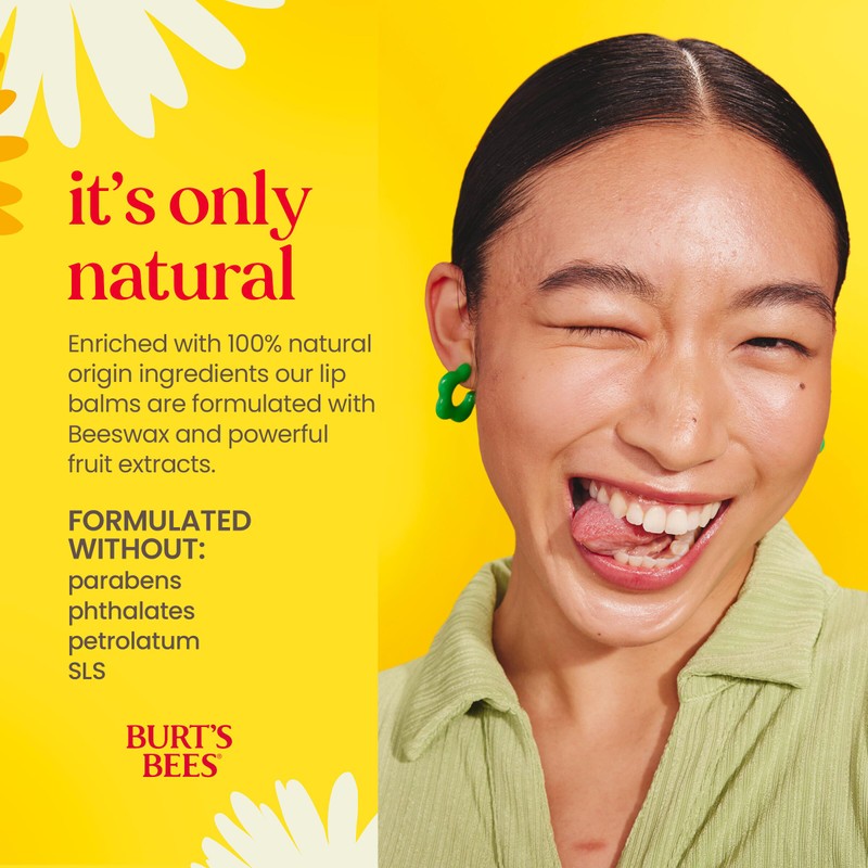 Burt's Bees Lip Balm, Lip Moisturizer With Responsibly Sourced Beeswax,