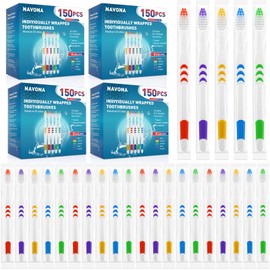 Navona Navona 600 PCS Individually Wrapped Bulk Toothbrush Pack, Disposable Toothbrushes, Soft Toothbrushes for Adults, Kids Toothbrush, Soft Bristle, Ergonomics Handle, Perfect for Travel, Hotel, Donation