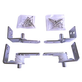 Kawaki Hardware SOWA Swing Lock Hinge, Silver 5250S, Top and Bottom 1 Pair