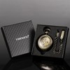 TREEWETO Automatic Mechanical Pocket Watch Magnifier Case Steampunk Skeleton Roman