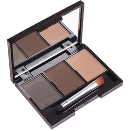 Eyebrow Eyebrow Powder Palette, Dark Brown Light Brown Brow Powder Shaping Kit Eyebrow Filler Brow Tint Root Touch Up Face Contour Hairline Powder, Natural Waterproof Long Lasting Make-Up Palette