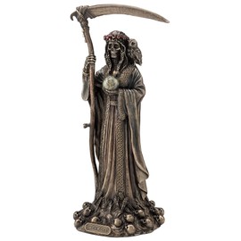 Veronese Design 11 3/8 Inch Santa Muerte Grim Reaper Holy Death Cold Cast Resin Sculpture Bronze Finish