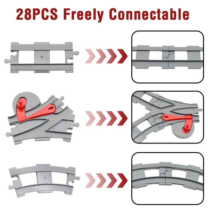 Rail Set - Compatible with Leading Duplo Bricks - Includes