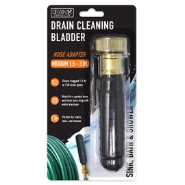 DrainX Hydro Pressure Drain Cleaning Bladder - Fits 1.5" to 3" Drain Pipes - Unclogs Stubborn Blockages in Bathroom Sinks, Shower Drains, Bathtubs, Plumbing Pipes