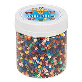 Hama Perlen 209-67 Iron-On Beads Tin with Approx. 3000 Midi Craft Beads with Diameter 5 mm, in 22 Different Colours, Creative Craft Fun for Young and Old, Orange