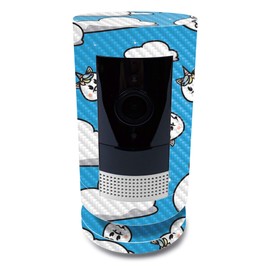 MightySkins Carbon Fiber Skin for Ring Stick Up Cam Battery - Unicorn Clouds | Protective, Durable Textured Carbon Fiber Finish | Easy to Apply, Remove, and Change Styles | Made in The USA