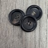 Pack of 10 Real Horn Buttons Black Brown Flat 4