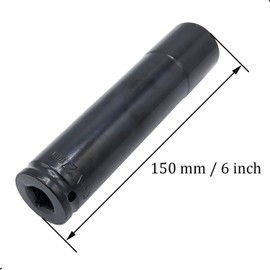 1/2" Drive by 27mm Deep Impact Socket, Heat-Treated CR-V Steel 6" Length, 6-Point Metric Size (27mm)