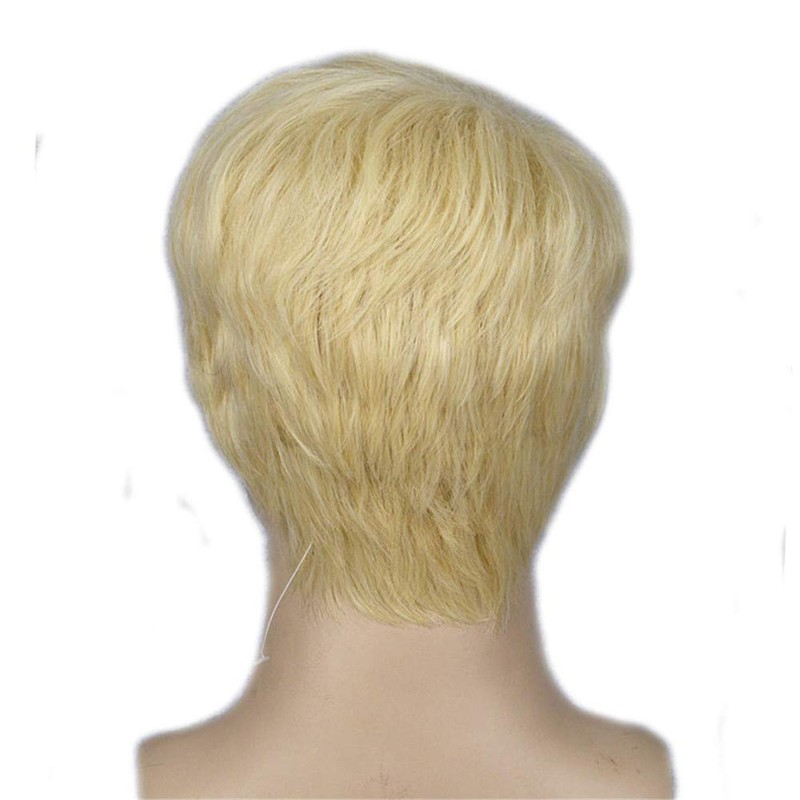 Lydell Short Straight Synthetic Wigs with Bangs for Men Blonde