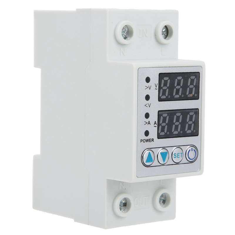Overvoltage Undervoltage Protector LED Adjustable Self Reset Current Protector AC