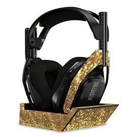 MightySkins Glossy Glitter Skin Compatible with Astro A50 Wireless Headphones + Base Station (Gen 4) - Gold Dazzle | Protective, Durable High-Gloss Glitter Finish | Easy to Apply | Made in The USA