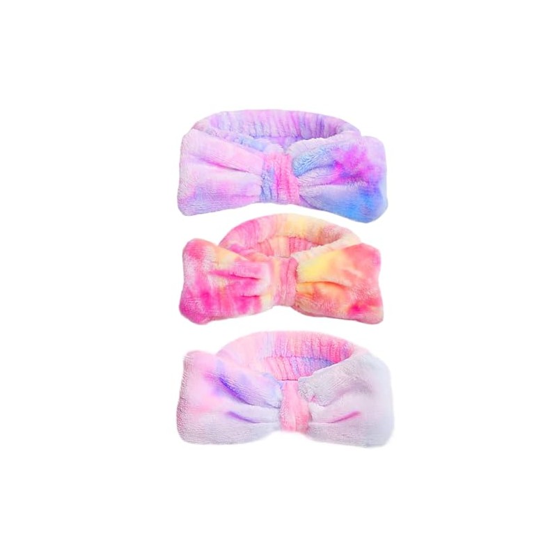 3 diademas de microfibra Triko con moño tie dye desmontable