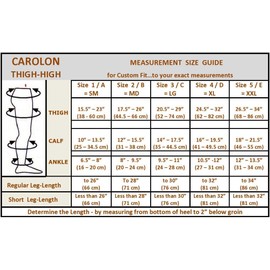 Carolon Health Support Full Length Thigh High Compression Stocking, Beige, D Regular - 1 Pair