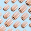 French Tip Nails - 24pcs Medium Square False Nails -