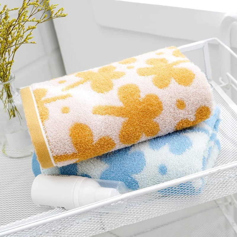 sense gnosis Blue Floral Hand Towels Set of 2 Clovers
