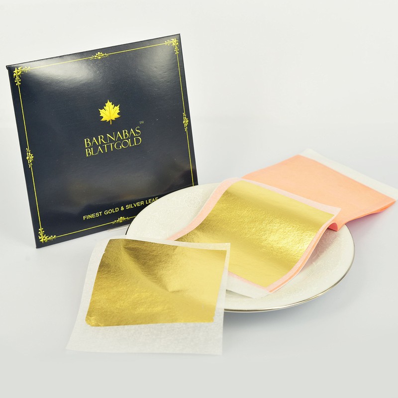 Edible Gold Transfer Leaf 23.75K, 10 Sheets, 80mm