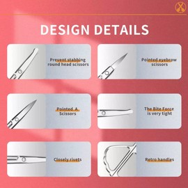 Tijeras de bello facial curvo y redondeado para hombres y mujer - , tijeras para cortar el pelo de la nariz, de la barba, bigote y cuticula (flat scissor 19462)