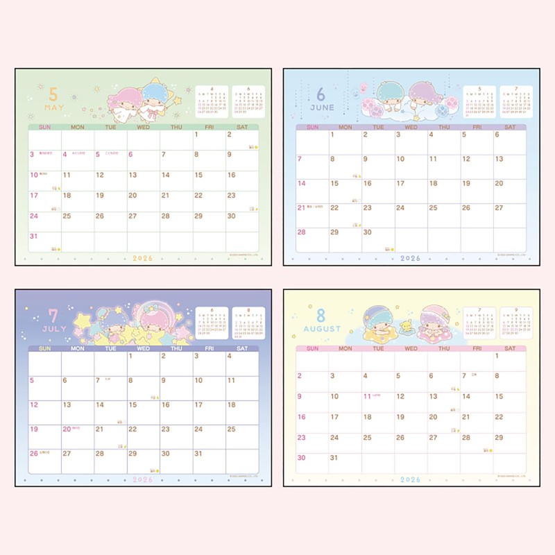 Sanrio Ring Calendar, 2026, Little Twin Stars, Kiki Lara Paper,