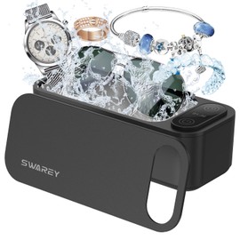 AI Ultrasonic Jewelry Cleaner Retainer Rings Dentures 23OZ (680ML) 360° Deep Cleaning 45KHz Professional Ultrasonic Glasses Cleaner with 5 Digital Timer and Watches Stand 304 Stainless Steel Tank