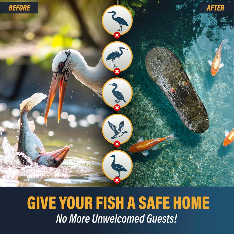 Outdoor Water Solutions Floating Alligator | Predator Deterrent | Pond