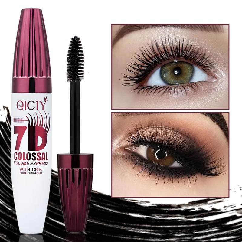 7D Mascara Ultra Black Volumizing & Lengthening, Waterproof Smudge Proof,