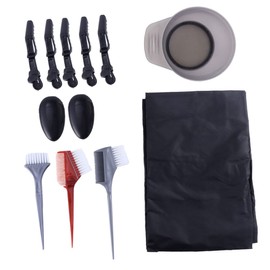 Baluue 12pc Hair Dyeing Tools Set Hair Coloring Kit Cape Brush Bowl Earmuffs for Needs