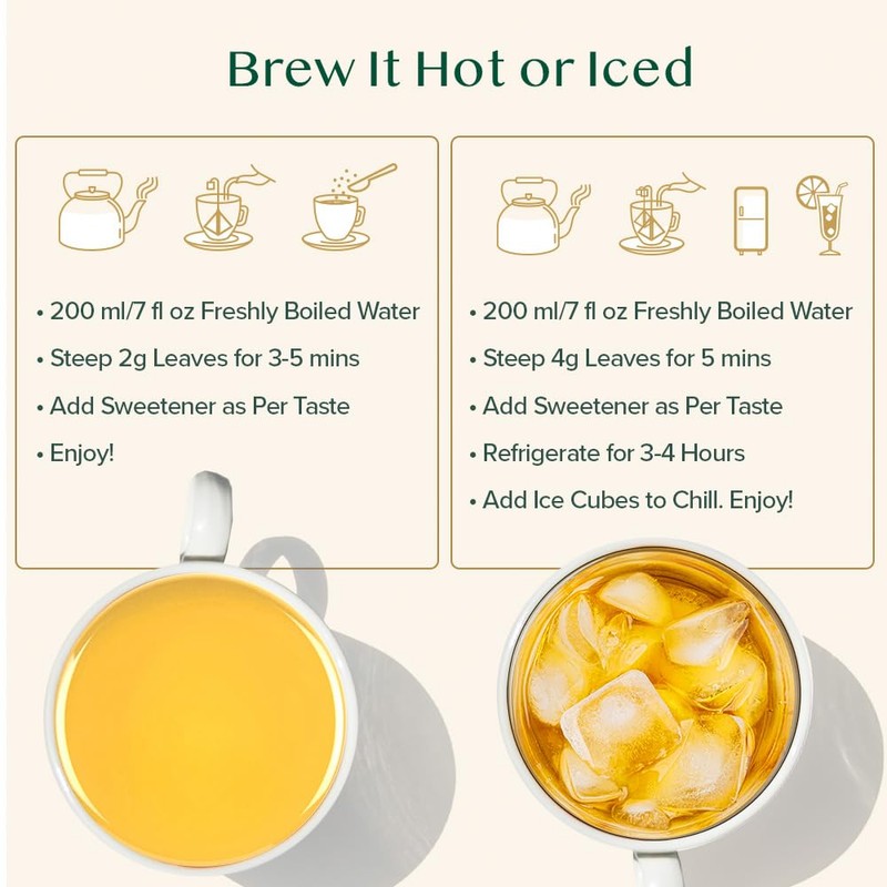 VAHDAM, Turmeric Chamomile Tea Bags (100 Herbal Tea Bags) Caffeine