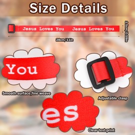 Bonuci 50 Pcs Jesus Loves You Bracelets Adjustable Christian Jesus Wristbands Bulk Colorful Webbing Inspirational Bracelet for Adults Novelty Religious Party Favors, 10 Styles