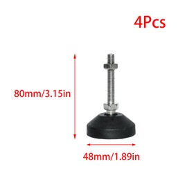Lilaly 4 Pcs M8 * 50 Metal Adjustable Leveling Feet Heavy Duty, Table Leg Extenders, Adjustable Feet