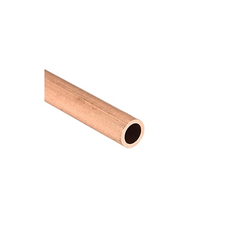 sourcing map Copper Round Tube Straight Pipe Hose 7 mm