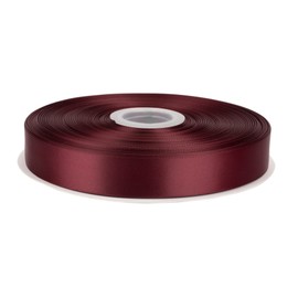 Fondersy 91 Meters Burgundy Double Faced Satin Ribbon - 25mm Width for Wedding, Gift Wrapping, Floral Arrangement and Crafts