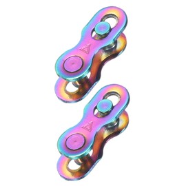 sourcing map 2pcs Bicycle Missing Link 6/7/8 Speed Reusable Steel Bicycle Chain Link Connector Quick Link Bicycle Chain Coupling for Mountain Bikes Road Bicycle Chain Replacement, Colorful