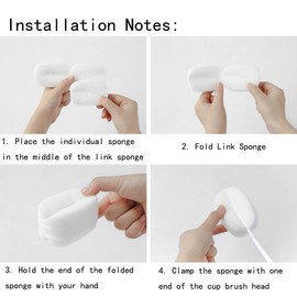 krueis Vertical Sponge Cleaning Cup Brush Baby Bottle Cleaning Brush Thermos Cup Brush (White)