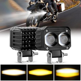 Nilight Motorcycle Driving Lights 2.5 inch White Amber Spot Beam Fog Light LED Pods IP67 Waterproof Auxiliary Offroad Lighting for Motorbike Dirt Bike e-Bike Scooter Snowmobile ATV UTV SUV #springtok