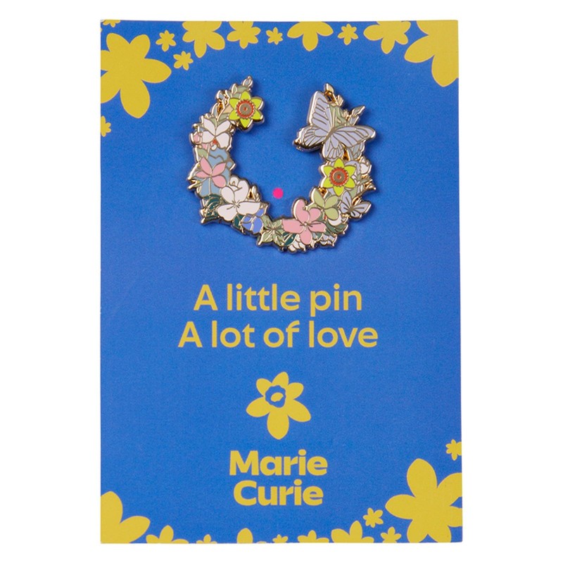 Marie Curie Charity Spring Garland Daffodil Floral Enamel Lapel Pin