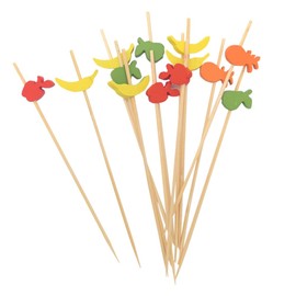 WerkaSi Cocktail Picks Multifruit Fancy Toothpicks 200 Pack Fun Party Decorative Cute Fruit Appetizer Skewers for Charcuterie Birthday Sandwich Platters Meats Cheeses