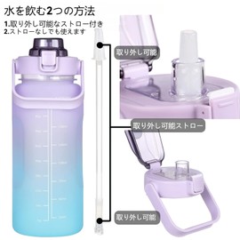 TSQIBU Bottle Water Bottle Large Capacity 2000ml Portable Straw Sports Water Bottle BPA Free Plastic Water Bottle for Adults Kids Outdoor Sports Climbing Camping Running Gym Hiking Bicycle (2000ml,
