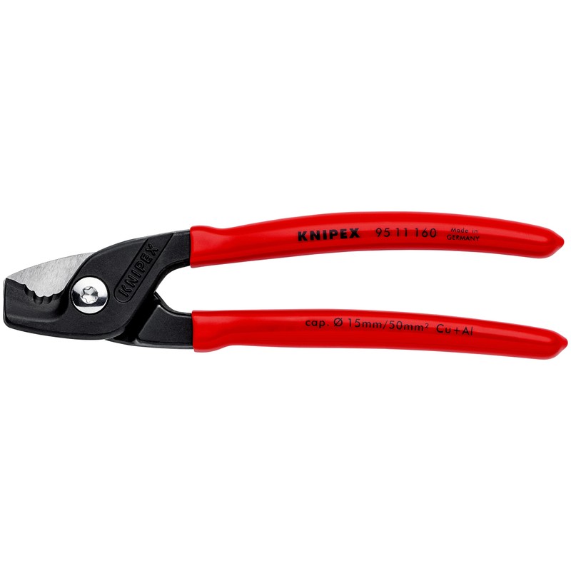 Knipex StepCut Cable Shears burnished, plastic coated 160 mm 95