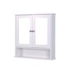 espidoo White Wall Mounted Bathroom Cabinet: Modern 2 Mirror Doors