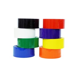 WOD OPP-20C Rainbow Carton Sealing Tape, Strong Heavy-Duty Industrial Shipping Packaging Tape for Moving, Office, & Storage. 2 in. Wide x 110 yds