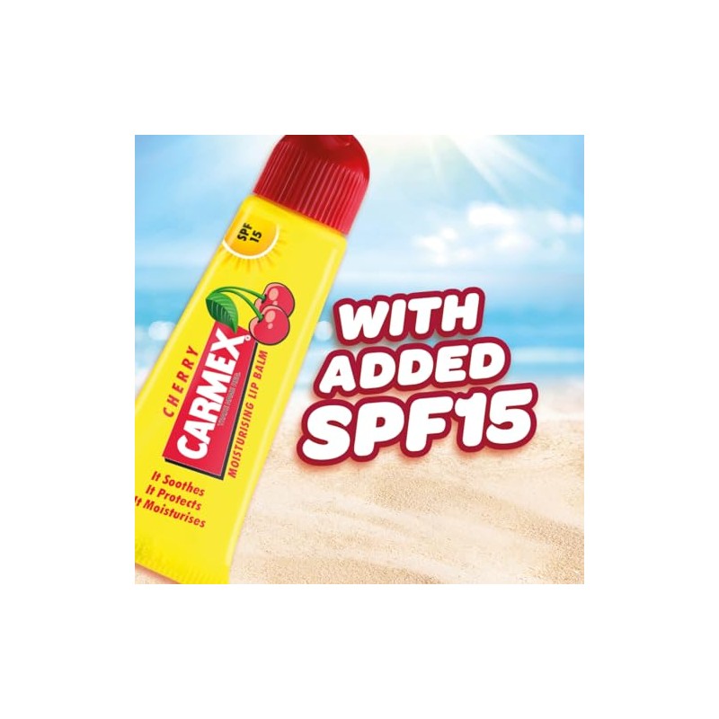 Carmex Tubo de bálsamo labial sabor cereza - SPF15
