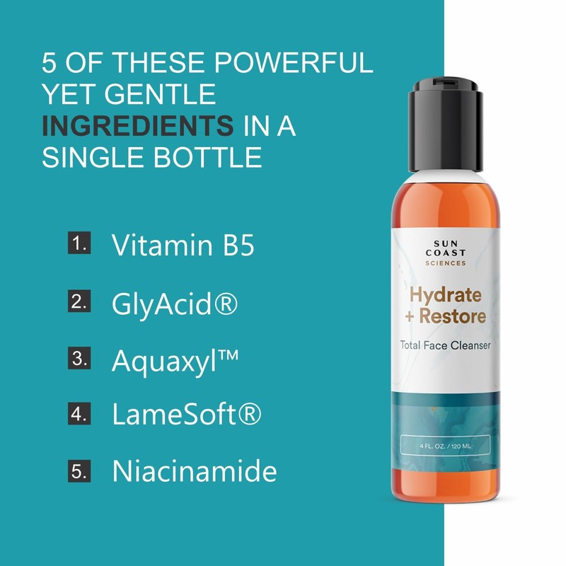 SUN COAST SCIENCES - Hydrate + Restore Total Face Cleanser,