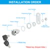 PATIKIL 4pcs 1"(25mm) Key Arrival Cam Lock Cylinder Zinc Alloy